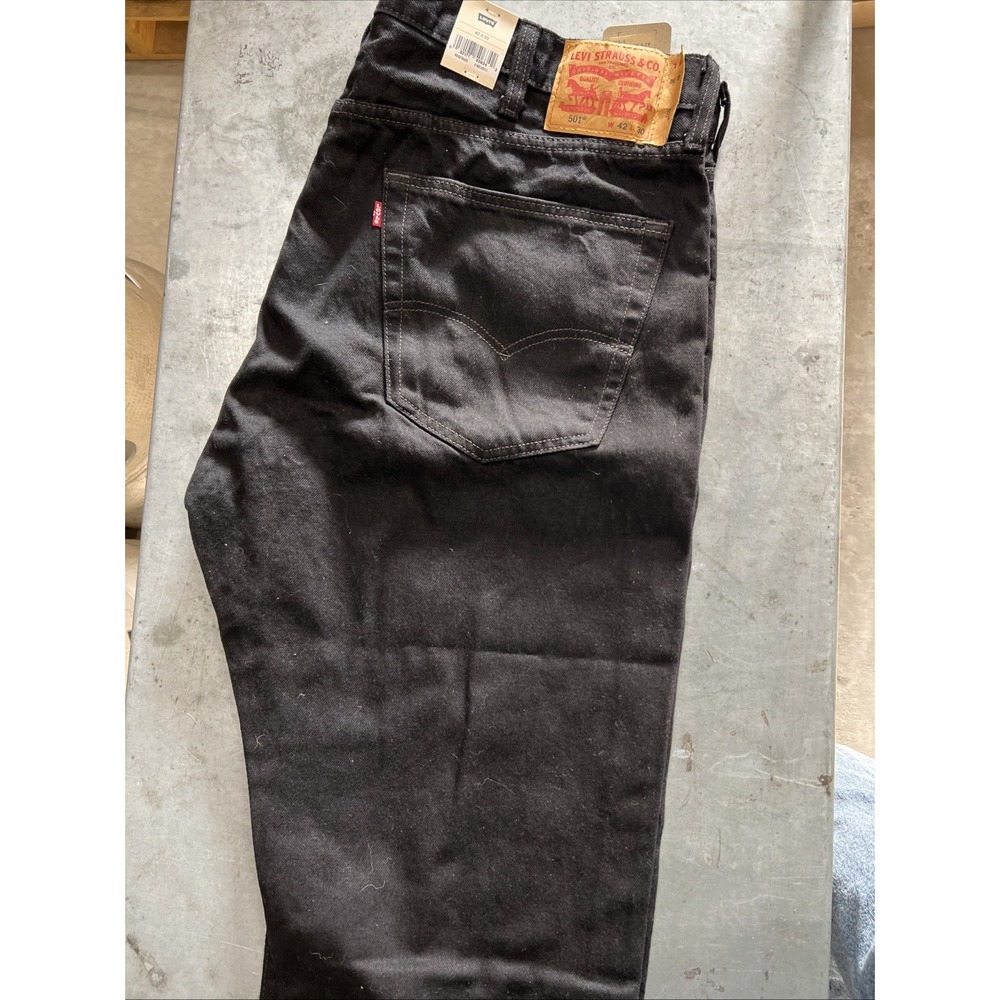 New Tags Men's Levi's 501 Button Fly Original Fit Black Jeans (#005010660) 42x30